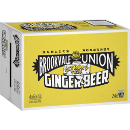 Photo of Brookvale Union Ginger Beer Citrusy Yuzu 4 X 6 X 330ml Can Carton