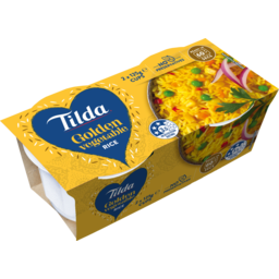 Photo of Tilda Golden Vegetable Rice Microwave Quick Cups 2 Pack