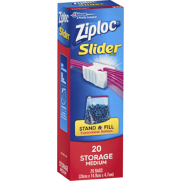 Photo of Ziploc® Slider Storage Bags Medium Food Storage 20 Pack 20.0x1
