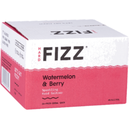 Photo of Hard Fizz Watermelon & Berry Seltzer Can 330ml 16pk
