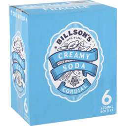 Photo of Billson's Creamy Soda Cordial 6 X 700ml 6.0x700ml
