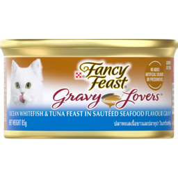 Photo of Fancy Feast Cat Food Gravy Lovers Ocean Whitefish & Tuna Feast in Sauteed Seafood Flavour Gravy 85g