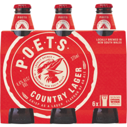 Photo of Poets Country Lager 330ml 6pk
