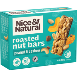 Photo of Nice&Natural Roasted Nut Bars Peanut & Cashew 6pk 192g