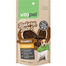 Photo of Vitapet Dog Treats Bakery Bites Brownies Chicken 5pk