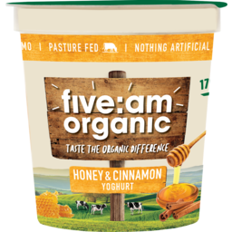 Photo of Five:Am Organic Honey & Cinnamon Yoghurt 170g 170g