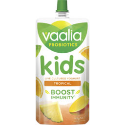 Photo of Vaalia 3x Probiotics Tropical Kids Yoghurt Pouch 140g
