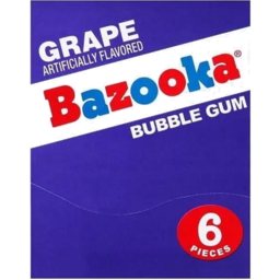 Photo of Bazooka Grape Bubble Gum 6 Pieces