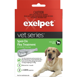 Photo of Exelpet Vet Series Spot-On Flea Treatment For Large Dogs 2 X 2.68ml Pipettes 