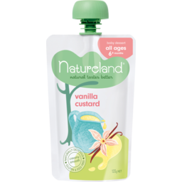 Photo of Natureland Baby Food Pouch Custard Vanilla 4+ Month 120g