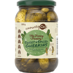 Photo of Community Co. Sweet & Spicy Gherkins 500g