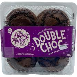 Photo of Happy Muffin Double choc chip Muffins 4pk