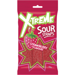 Photo of Xtreme Sour Strawberry Straps 160gm