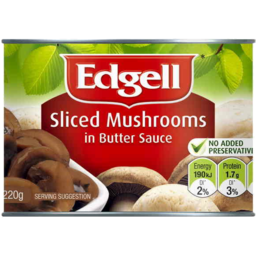 Photo of Edgell Mushrooms Sliced  220g