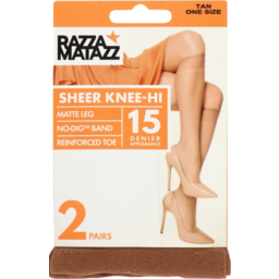 Photo of Razz Matazz Knee Hi Natural One Size 2pk