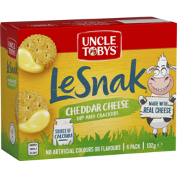 Photo of Uncle Tobys Le Snak Cheese Dip And Crackers Cheddar Kids Lunchbox Snack X6 132g 6pk