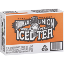 Photo of Brookvale Union Vodka & Peach Iced Tea Can Can 24x330ml