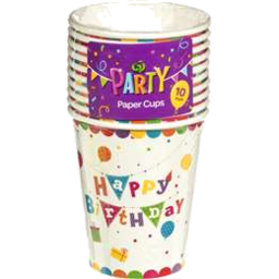 Photo of Korbond Party Cups Happy Birthday 10pk