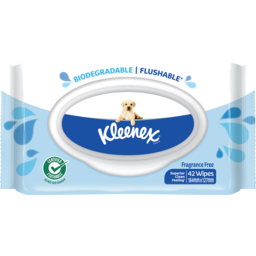 Photo of Kleenex Fragrance Free Flushable Wipes 42 Pack