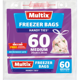 Photo of Multix Freezer Bags Handy Ties Medium 60 Pack 