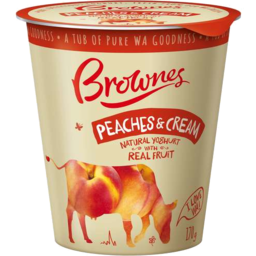Photo of Brownes Natural Yoghurt With Peaches & Cream ( )