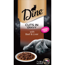 Photo of Dine Cuts In Gravy With Beef & Liver Cat Food Trays Multipack
