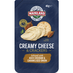 Photo of Mainland Creamy Cheese & Crackers Infused With Aged Cheddar Caramelised Onion 40g 40g