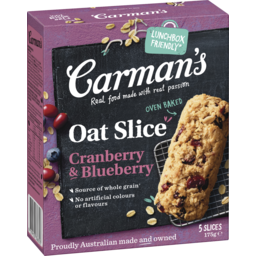 Photo of Carmans Oat Slice Cranberry & Blueberry 175gm 