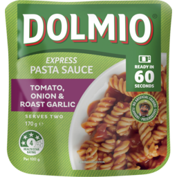 Photo of Dolmio Express Pasta Sauce Tomato, Onion & Roast Garlic 170 G 