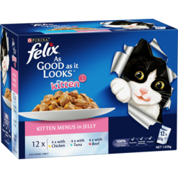 Photo of Purina Felix As Good As It Looks™ Kitten Menus in Jelly Cat Food Pouch