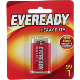 Photo of Eveready Red Label Heavy Duty 9V Battery Single