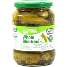 Photo of Absolute Organic Gherkins Whole 670g (Previously Jolly Gherkins Whole 670g)