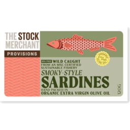 Photo of The Stock Merchant Smoked Sardines in Extra Virgin Olive Oil 120g