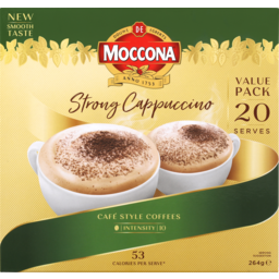 Photo of Moccona Café Classics Gluten Free Strong Cappuccino Coffee Sachets 20 Pack