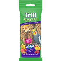 Photo of Trill Honey Sticks With Berries Fruit & Nuts Cockatiel Bird Treat 3 Pack
