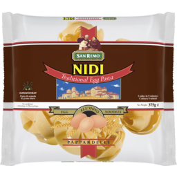 Photo of San Remo Nidi Traditional Egg Pasta Pappardelle 375g
