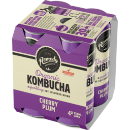 Photo of Remedy Kombucha Cherry Plum Organic Sparkling Live Cultured Drink
