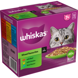 Photo of Whiskas 7+ Wet Cat Food With Mixed Favourites In Jelly Pouches 12 Pack