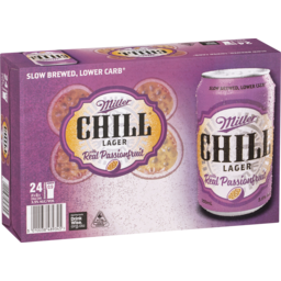 Photo of Miller Chill With Passionfruit Cans 4% 24 Pack Cans 330ml
