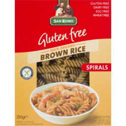 Photo of San Remo Brown Rice Spirals Gluten Free 250g