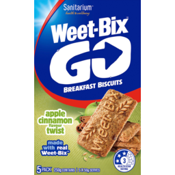Photo of Sanitarium Weet-Bix Go Breakfast Biscuits Apple Cinnamon Twist 5 Pack