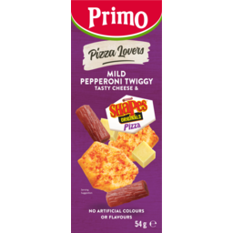 Photo of Primo Pizza Lovers Mild Pepperoni Twiggy Tasty Cheese & Shapes 54g