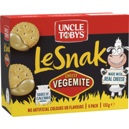 Photo of Uncle Tobys Le Snak Cheese Dip And Crackers Snack Cheesy Vegemite Kids Lunchbox X6 132g 
