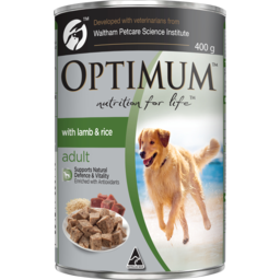 Photo of Optimum Adult Dog Food With Lamb & Rice Can 400g
