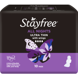Photo of Stayfree Pads Ultra Thin All Nights With Wings 10 Pack