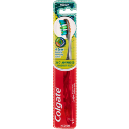 Photo of Colgate 360° Advanced Whole Mouth Health Manual Toothbrush, 1 Pack, Medium Bristles With 4 Zone Bacteria Removing Action