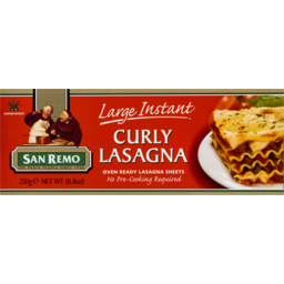 Photo of San Remo Lasagna Sheets Curly Large 250g