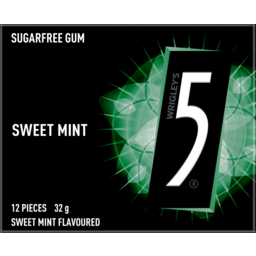 Photo of Wrigleys 5 Gum Sweet Mint Flavoured Sugarfree 12 Pieces 32g