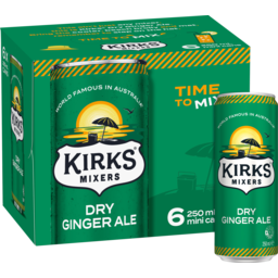 Photo of Kirks Dry Ginger Ale Multipack Cans 6x250ml 