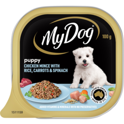 Photo of My Dog Puppy Chicken Mince With Rice Carrots & Spinach Dog Food 100g